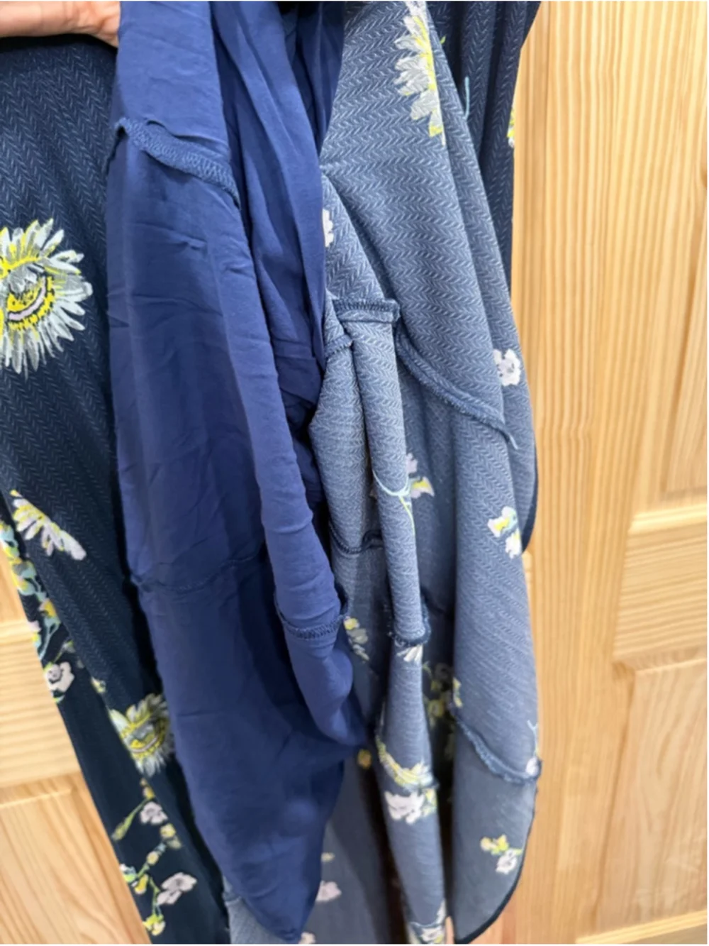 Free People Lost In You Floral High Low Midi Dress Navy Boho Large